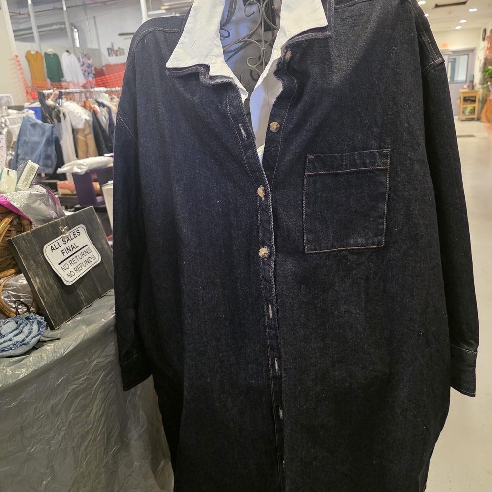 Dark Denim Button-Up Shirt